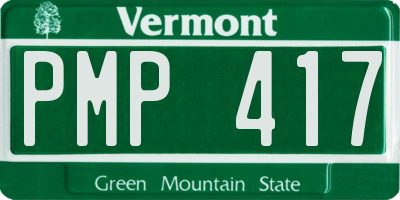VT license plate PMP417