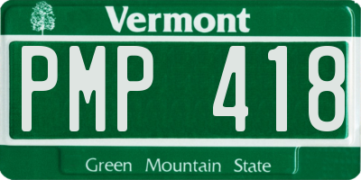 VT license plate PMP418
