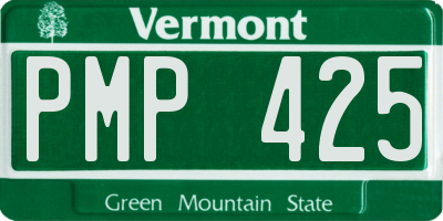 VT license plate PMP425