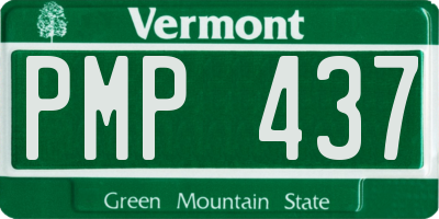 VT license plate PMP437