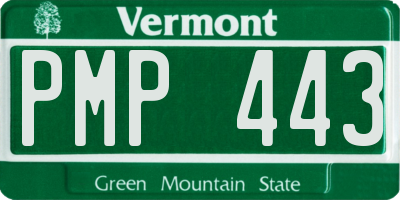 VT license plate PMP443