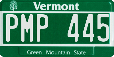 VT license plate PMP445