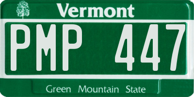 VT license plate PMP447