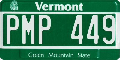 VT license plate PMP449