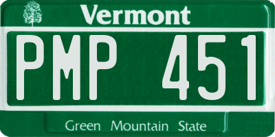 VT license plate PMP451