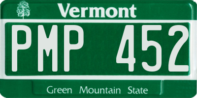 VT license plate PMP452
