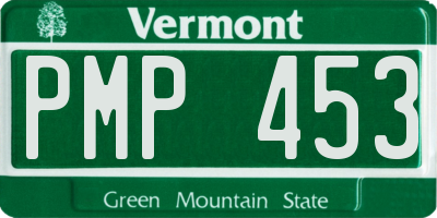 VT license plate PMP453
