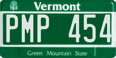 VT license plate PMP454