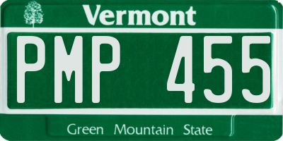 VT license plate PMP455
