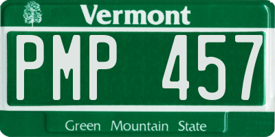 VT license plate PMP457