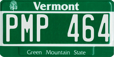 VT license plate PMP464