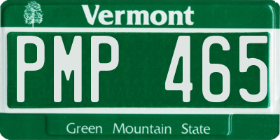 VT license plate PMP465