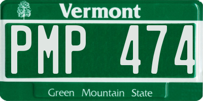 VT license plate PMP474
