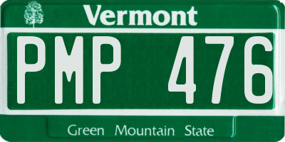 VT license plate PMP476