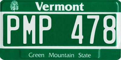 VT license plate PMP478