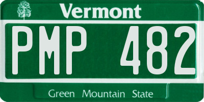 VT license plate PMP482