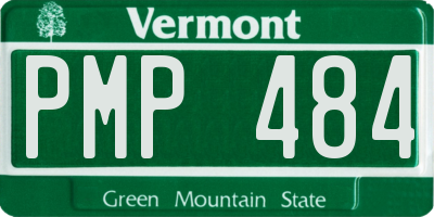 VT license plate PMP484