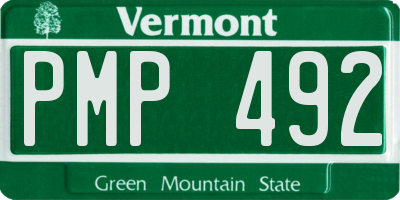 VT license plate PMP492