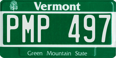 VT license plate PMP497