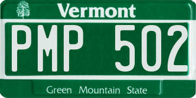 VT license plate PMP502