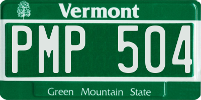 VT license plate PMP504