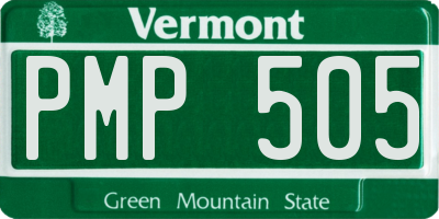 VT license plate PMP505
