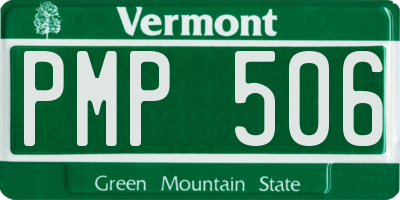 VT license plate PMP506