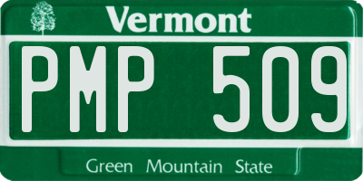 VT license plate PMP509