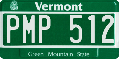 VT license plate PMP512