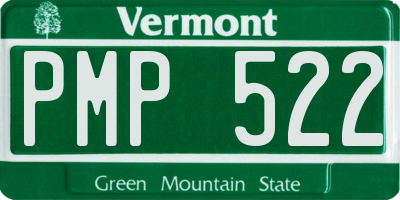 VT license plate PMP522