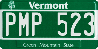 VT license plate PMP523