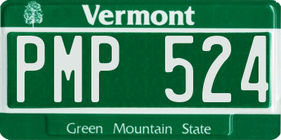 VT license plate PMP524