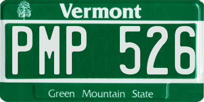 VT license plate PMP526