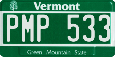 VT license plate PMP533