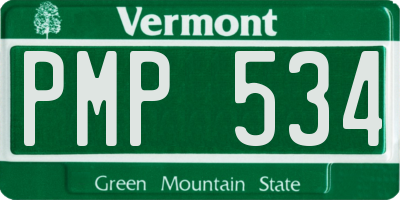 VT license plate PMP534