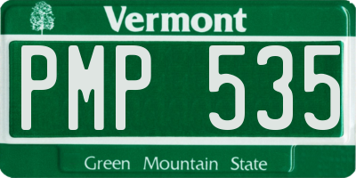 VT license plate PMP535