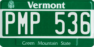 VT license plate PMP536