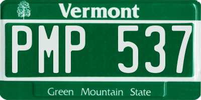 VT license plate PMP537