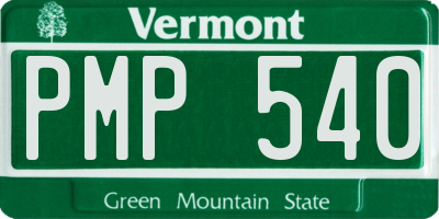 VT license plate PMP540