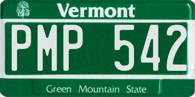 VT license plate PMP542