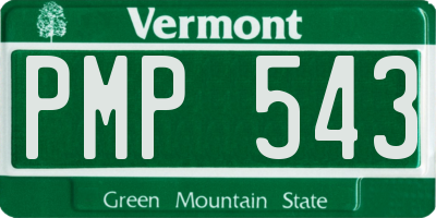VT license plate PMP543