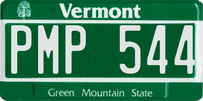 VT license plate PMP544