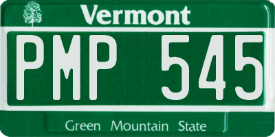 VT license plate PMP545