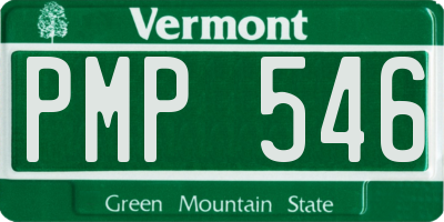 VT license plate PMP546