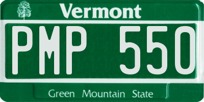 VT license plate PMP550