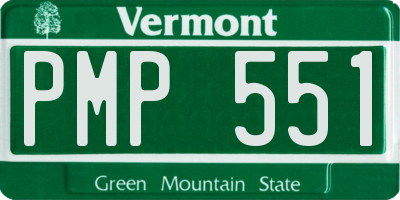 VT license plate PMP551