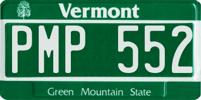 VT license plate PMP552