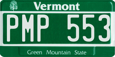 VT license plate PMP553
