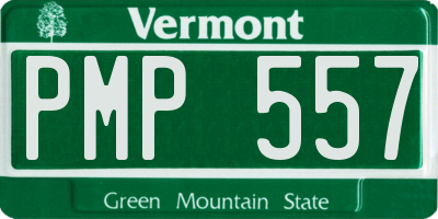 VT license plate PMP557