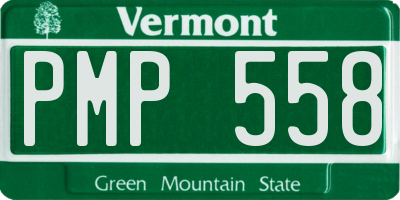 VT license plate PMP558